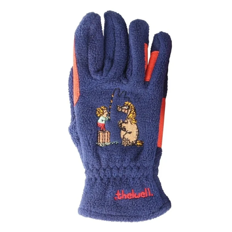 Image of Hy Thelwell Collection Practice Makes Perfect Fleece Riding Gloves in Navy Size: Medium Navy Unisex M