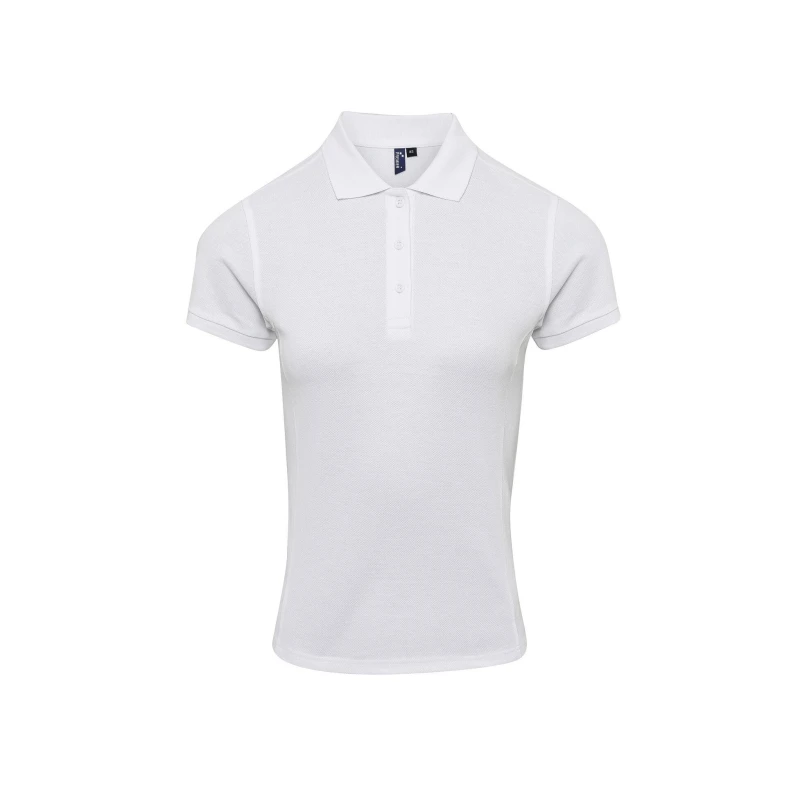 Image of Premier Womens Coolchecker Plus Piqu Polo With CoolPlus in White Size: XS White Female XS