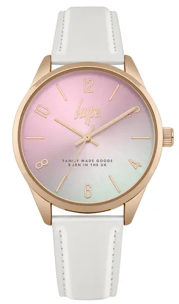 Image of Just Hype UK hype pink iridescent script watch