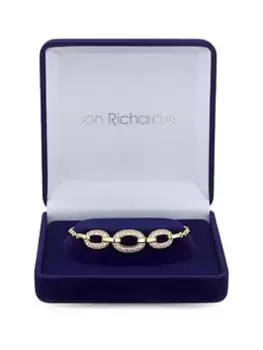 Image of Jon Richard Gold Plate Micro Pave And Polished Toggle Bracelet - Gift Boxed