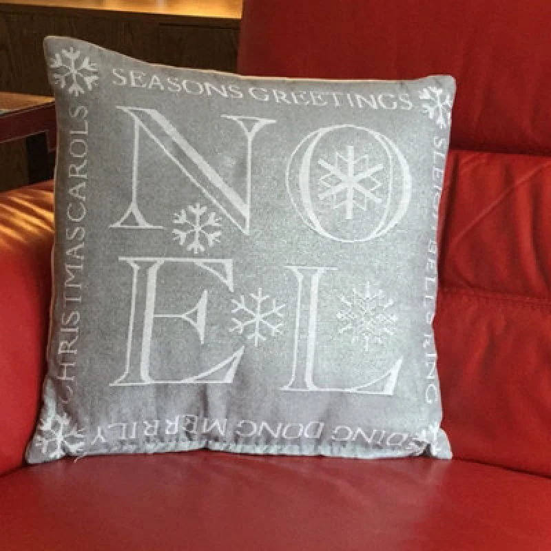 Image of Luxury Living Noel Silver 18" Christmas Cushion