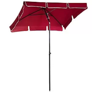 Image of Outsunny Sun Umbrella 84D-016RD Aluminum, Metal, Polyester Red