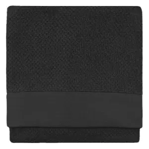 Image of Furn Textured Weave 100% Cotton 500gsm Bath Sheet, Black