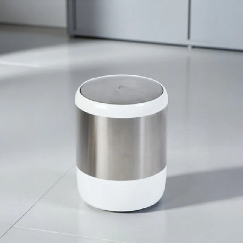 Image of Showerdrape Elite Collection White Chrome 6L Swing Bin White