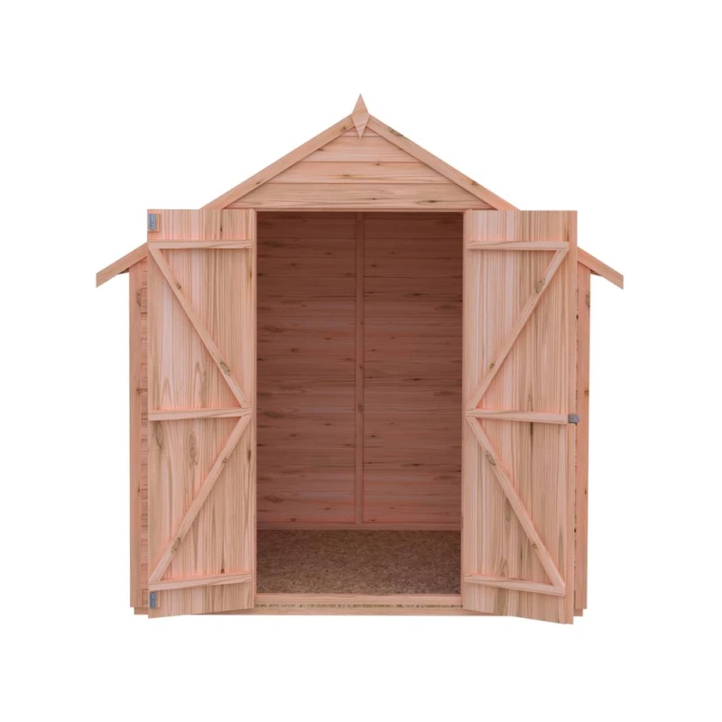 Image of Shires 4 x 6 Feet Overlap Double Door Garden Shed - Dip Treated in Brown Brown Unisex