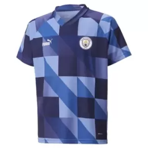 Image of Puma Manchester City Pre Match Shirt 2023 Juniors - Blue