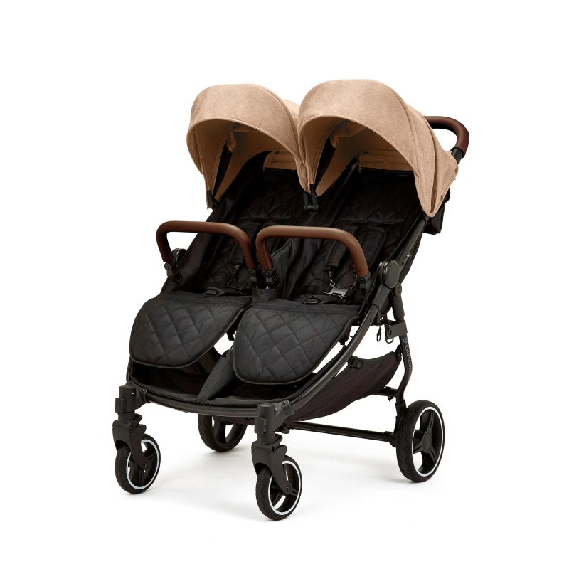 Image of Ickle Bubba Venus Double Stroller - Black /Biscuit /Tan 16-004-100-157