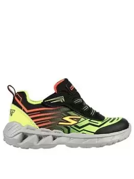 Image of Skechers Mangna-lights Trainer, Black, Size 9 Younger