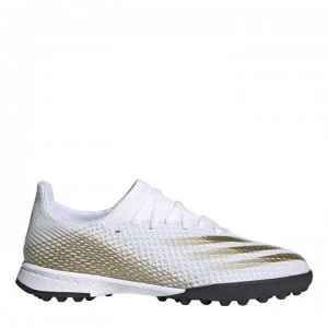 Image of adidas X Ghosted .3 Junior Astro Turf Trainers - White/MetGold