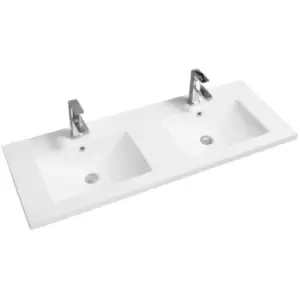 Image of Mid-Edge 5001 Ceramic 121cm Double Inset Basin with Scooped Bowl - size - color