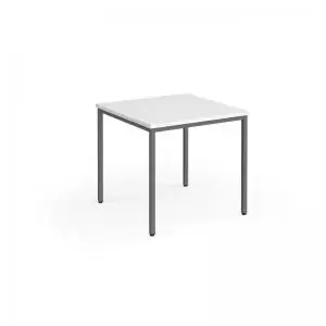 Image of Flexi 25 square table with graphite frame 800mm x 800mm - white