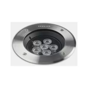 Image of Leds-C4 Gea - Outdoor LED Recessed Ground Uplight Stainless Steel Polished 12.5cm 720lm 10deg. 3000K IP67
