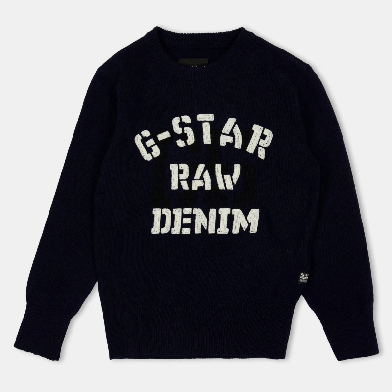 Image of G Star Kids Large Logo Knitted Top Salute male 8Y