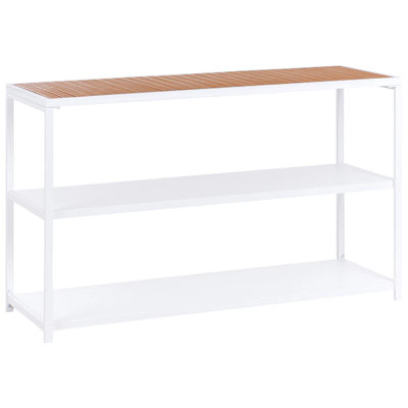 Image of Beliani Outdoor Kitchen Island Avetrana Metal Brown/ White