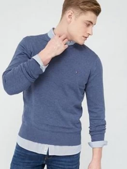 Image of Tommy Hilfiger Organic Cotton & Silk Crew Neck Jumper - Indigo