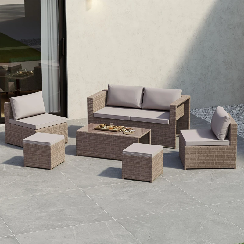 Image of Lassic Islay 6 Seater Rattan Set - Fully Assembled UKFR Natural unisex 6 Seater