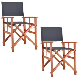 Image of Director's Chair Cannes 2Pcs Set Anthracite Eucalyptus FSC -certified