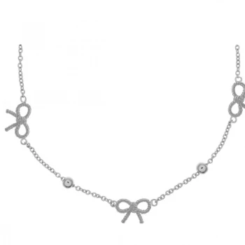 Image of Ladies Olivia Burton Silver Plated Vintage Bow & Ball Necklace