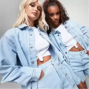 Image of Missguided Oversized Denim Shirt - Blue