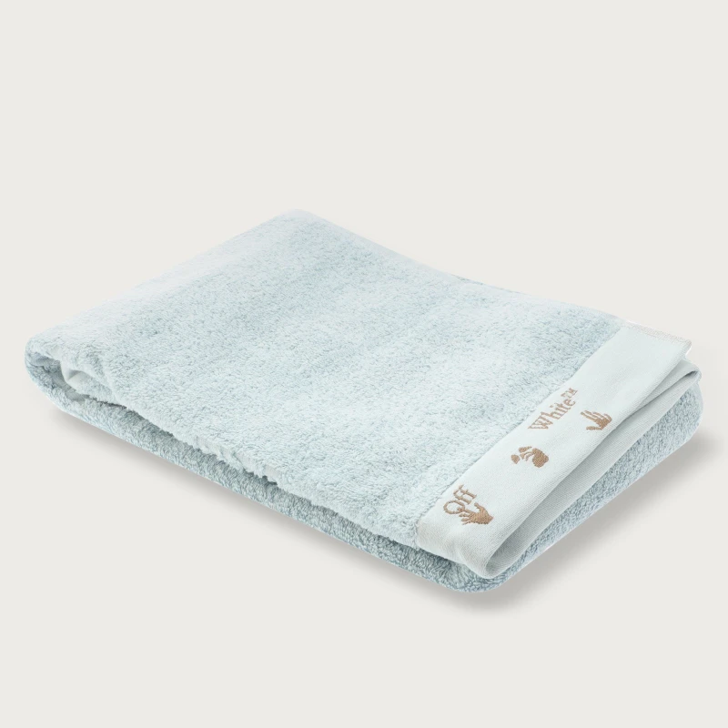 Image of Off White Shower Towel Blue Blue unisex One Size