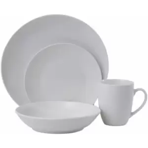 Image of Premier Housewares Dinner Sets With 16 Pieces White Dinner Set With Different Sized Plates / Bowls / Mugs For Coffee At Dinners And Lunches / Made In