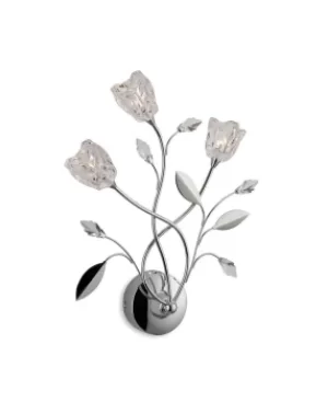 Image of Cindy 3 Light Indoor Wall Light Chrome, Clear Glass, G4 Bulb