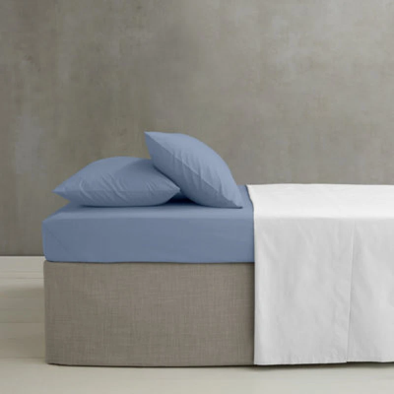 Image of Catherine Lansfield 'Easy Iron Percale' Combed Polycotton 35cm Depth Sheet Blue