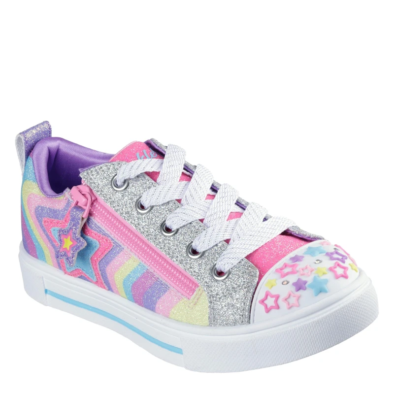 Image of Skechers Kids Leather Light Up Trainers Multi female C6 (22.5)