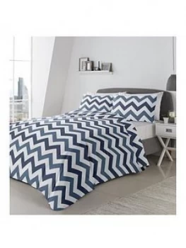Image of Fusion Chevron Duvet Cover Set - Blue