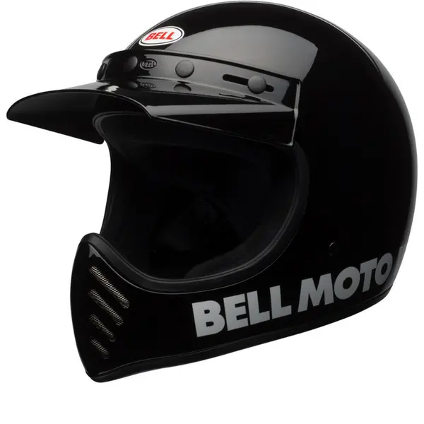 Image of Bell Moto-3 Classic Solid Gloss Black Full Face Helmet XS