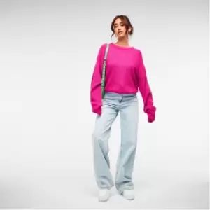 Image of Missguided Slouchy Crew Neck Jumper - Purple