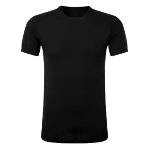 Image of TriDri Mens Seamless 3D Fit Multi Sport Performance Short Sleeve Top (M) (Full Black)