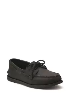 Image of Perry Authentic Original Leather Boat Shoe Male Black UK Size 8
