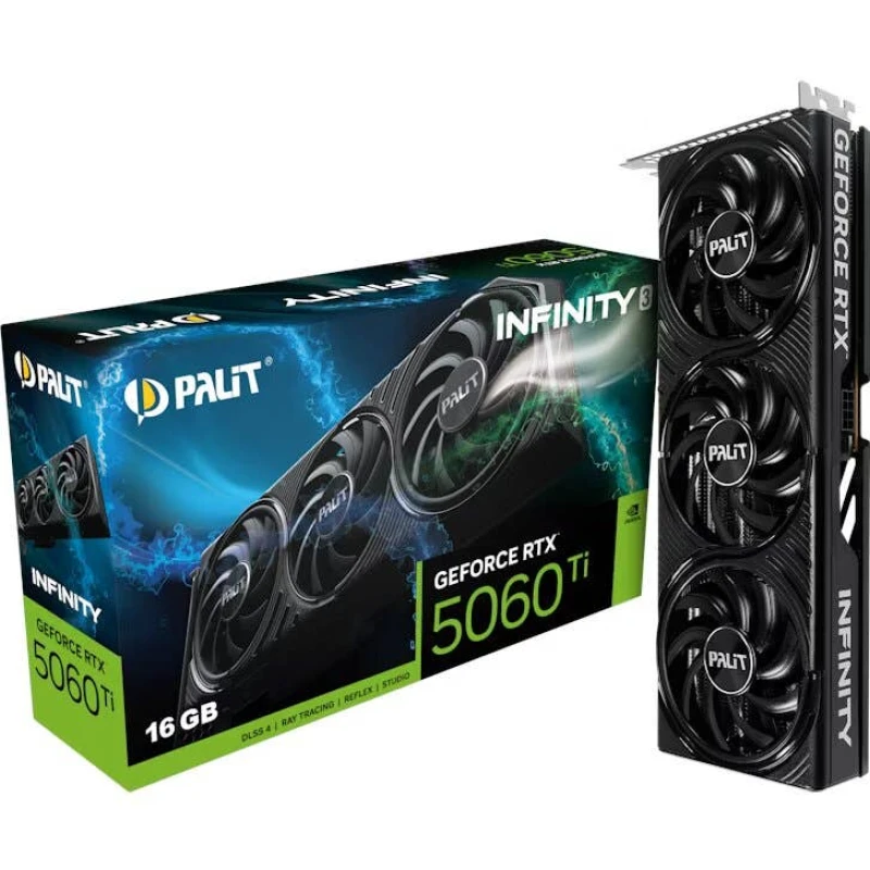 Image of Palit GeForce RTX 5060 Ti INFINITY 3 16GB GDDR7 Graphics Card - NE7506T019T1-GB2061S
