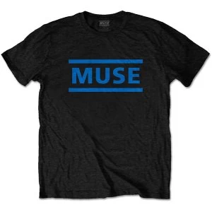 Image of Muse - Dark Blue Logo Unisex Small T-Shirt - Black