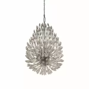 Image of Peacock 20 Light Ceiling Pendant, Crystal & Metal