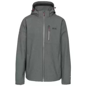 Image of Trespass Mens Ferguson II Deluxe Touch Fastening Softshell Hooded Jacket (XS) (Dark Grey Marl)
