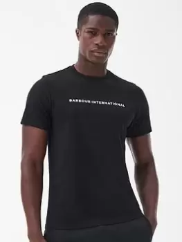 Image of Barbour International Motored Chest Logo T-Shirt - Black Size M Men