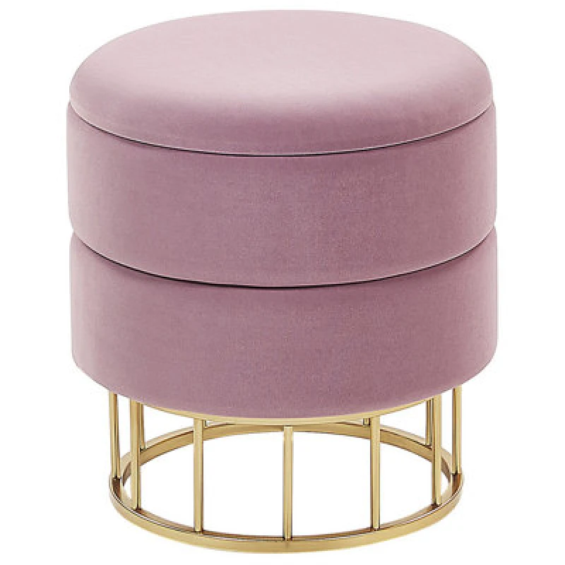 Image of Beliani Storage Pouffe Elgin Velvet Pink