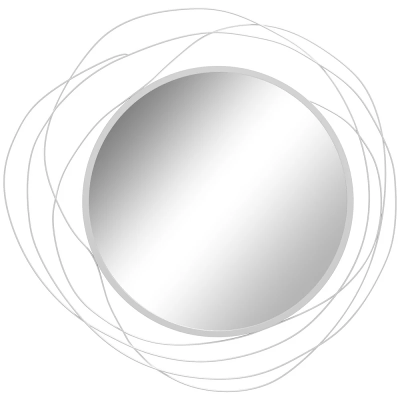 Image of HOMCOM Metal Wall Art 65cm Round Mirror - Silver 830-823V00SR