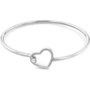 Image of Ladies Tommy Hilfiger Stainless Steel Crystal Heart Bangle