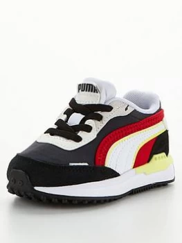 Image of Puma City Rider Infant Trainers - Black, Size 8