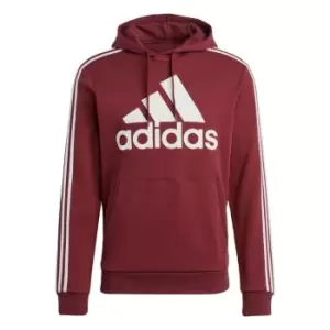Image of adidas Essentials Fleece 3-Stripes Logo Hoodie Mens - Red