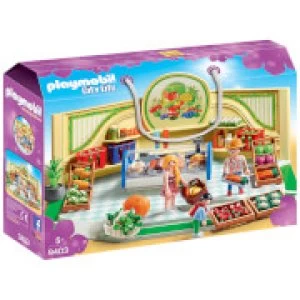 Image of Playmobil City Life Grocery Shop with Fridge Counter