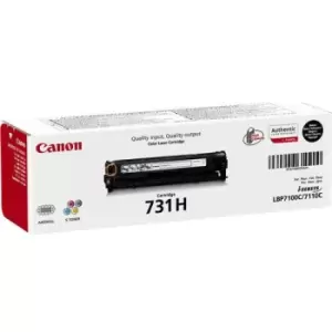 Image of Canon 731H. Black toner page yield: 2400 pages Printing colours: Black Quantity per pack: