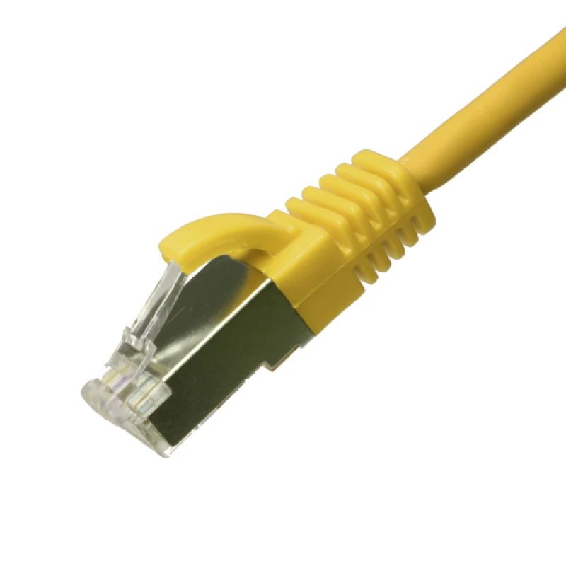 Image of Cablenet 0.25m Cat6a RJ45 Yellow U/FTP LSOH 30AWG Slim Snagless Booted
