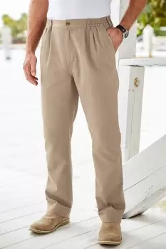 Image of Pleat Front Comfort Trousers 27"