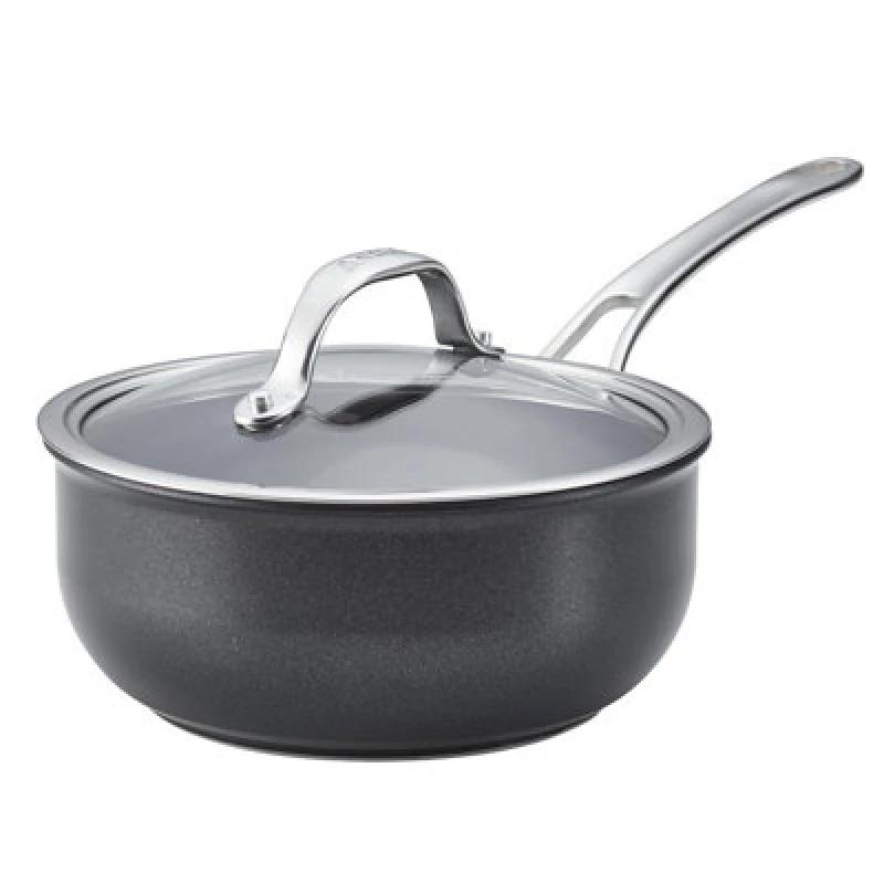 Image of Anolon Black 'X SearTech' Induction Suitable Non Stick Saucier Pan With Lid Black