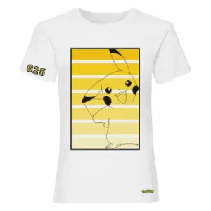 Image of Pokemon Girls 025 Pikachu T-Shirt (3-4 Years) (White)
