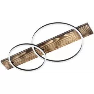 Image of Loops - Wall Flush Ceiling Light Black Brown Rustic Shade White Plastic LED 1x12W 1x12W